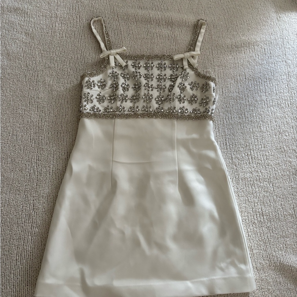 Rebecca Vallance Ivory Dress with Beaded Detail
